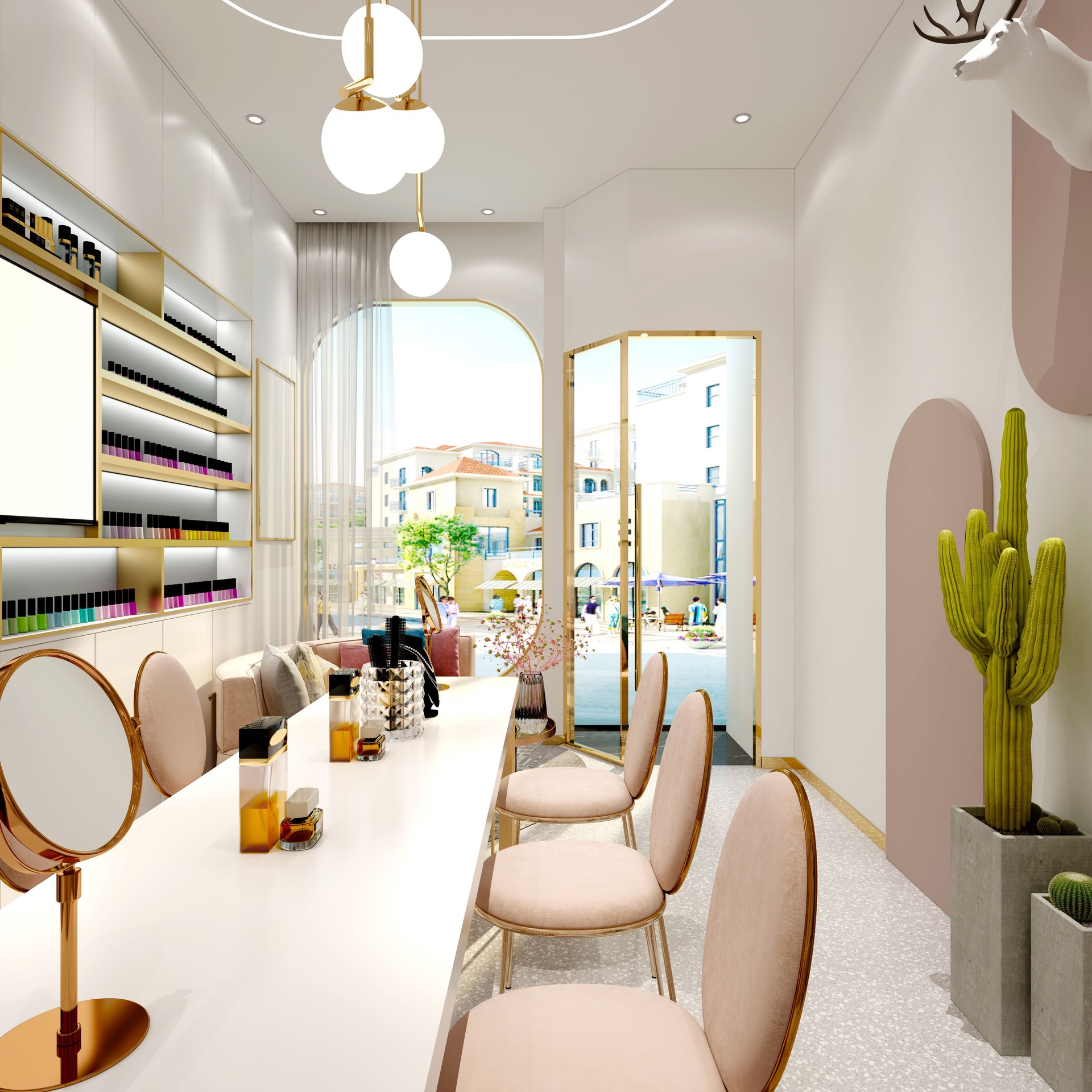 3d render of beauty care massage spa room